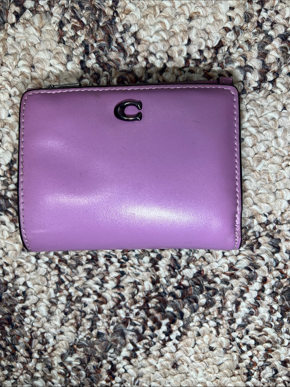 Coach Lavender/Purple Leather Compact Card Wallet